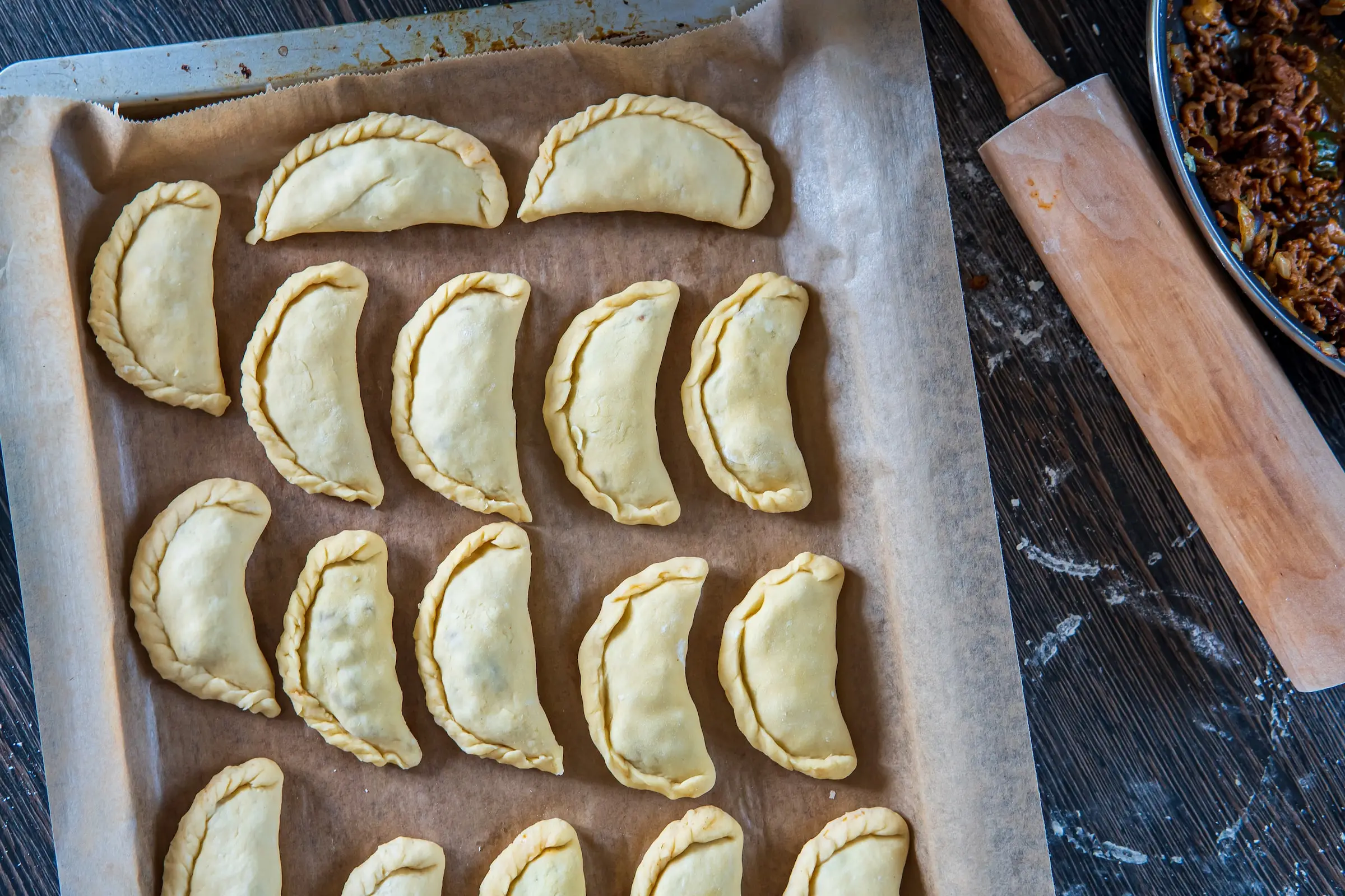 Empanadas en bandeja